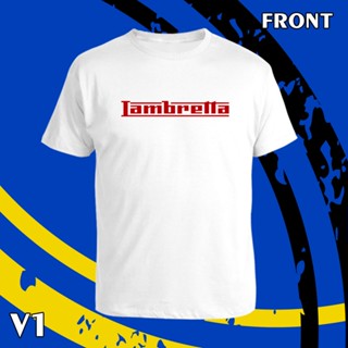 เสื้อยืด คอกลม แขนสั้น  LAMBRETTA   สกรีน Flex pu  ขอบสวย คมชัด ผ้า cotton 100%