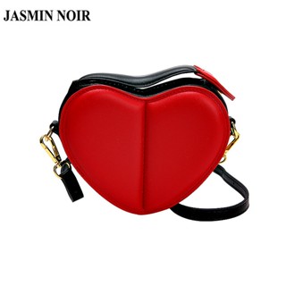 Jasmin NOIR กระเป๋าสะพายข้าง หนัง PU รูปหัวใจ ขนาดเล็ก สไตล์พังก์ แฟชั่นฤดูใบไม้ผลิ สําหรับผู้หญิง