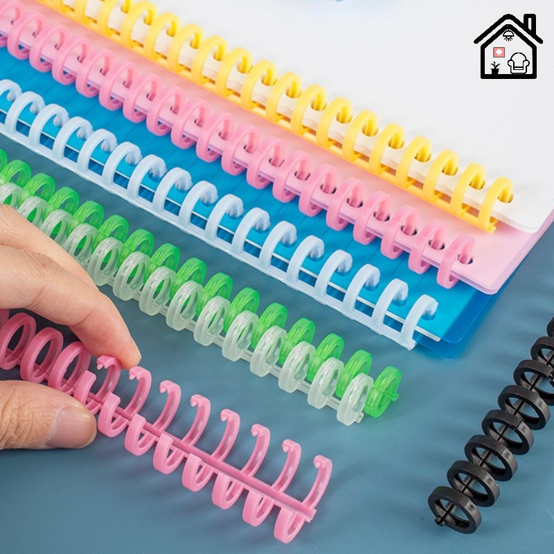 คลิปสันเกลียว พลาสติก 30 หลุม แยกส่วนได้ สุ่มสี สําหรับหนีบสมุดโน้ต DIY