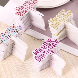 หนึ่งร้อยชิ้นน่ารักพลาสติกมินิสุขสันต์วันเกิดเค้กการ์ดที่มีสีสันจีนภาษาอังกฤษอบขายดี