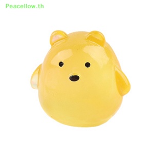 Peacellow จี้พวงกุญแจเรซิ่น รูปการ์ตูนหมี สามมิติ ขนาดเล็ก เรืองแสง หลากสีสัน DIY สําหรับตกแต่ง