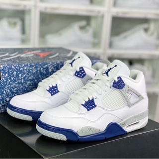 Air Jordan 4 Retro blue AJ4 รองเท้ากีฬา รองเท้าวิ่ง สําหรับผู้ชาย และผู้หญิง OEM พร้อมกล่อง JAKC