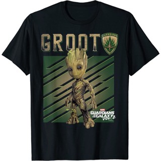 📦พร้อมส่ง คอกลม ผ้าฝ้าย 100% พิมพ์ลายกราฟฟิค Marvel Super Hero Guardians of the Galaxy สําหรับผู้ชาย T-shirt