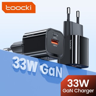 Toocki GaN 33W พอร์ตคู่ USB Type C อะแดปเตอร์ชาร์จเร็ว QC3.0 PD 3.0 PPS 27W USB