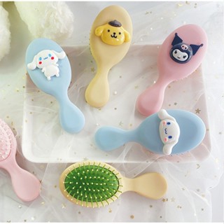 Sanrio Air Cushion Comb Kawaii My Melody Kuromi Cinnamoroll การ์ตูนนวดแบบพกพาแปรงผมผู้หญิงเครื่องมือแต่งหน้า