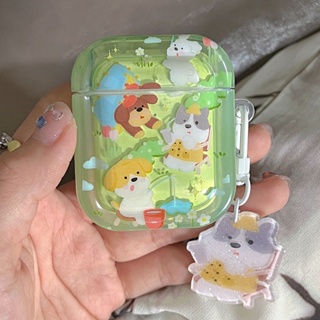 เคสหูฟังบลูทูธไร้สาย ลายการ์ตูนสุนัขน่ารัก พร้อมพวงกุญแจ สําหรับ airpods 1 2 3 pro air pods 2