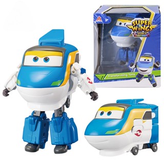 Super Wings ฟิกเกอร์ Jett Tino From Robot to Airplane Deformation ขนาด 5 นิ้ว ของเล่นสําหรับเด็ก 9XGR&amp;&amp;-&amp;