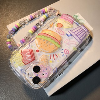 เคสหูฟัง ลายเบอร์เกอร์ พร้อมสายคล้อง สําหรับ Samsung Galaxy S23 S21 S20 FE S22 Ultra 10 Plus Note 10 Pro 20 Ultra