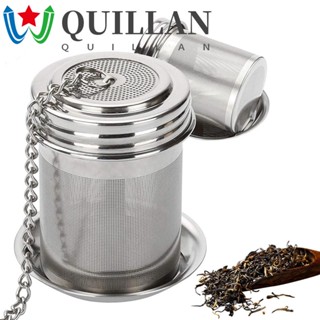 Quillan 18/8 ที่กรองชาเครื่องเทศเครื่องเทศสแตนเลสที่มีฝาปิด