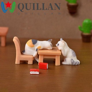 Quillan ตุ๊กตาแมวเรซิ่นขนาดเล็กสไตล์โมเดิร์นสําหรับตกแต่งบ้านและสวน