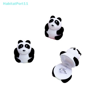 Habitatport กล่องกํามะหยี่ ลายแพนด้าน่ารัก สําหรับใส่เครื่องประดับ ต่างหู แหวน