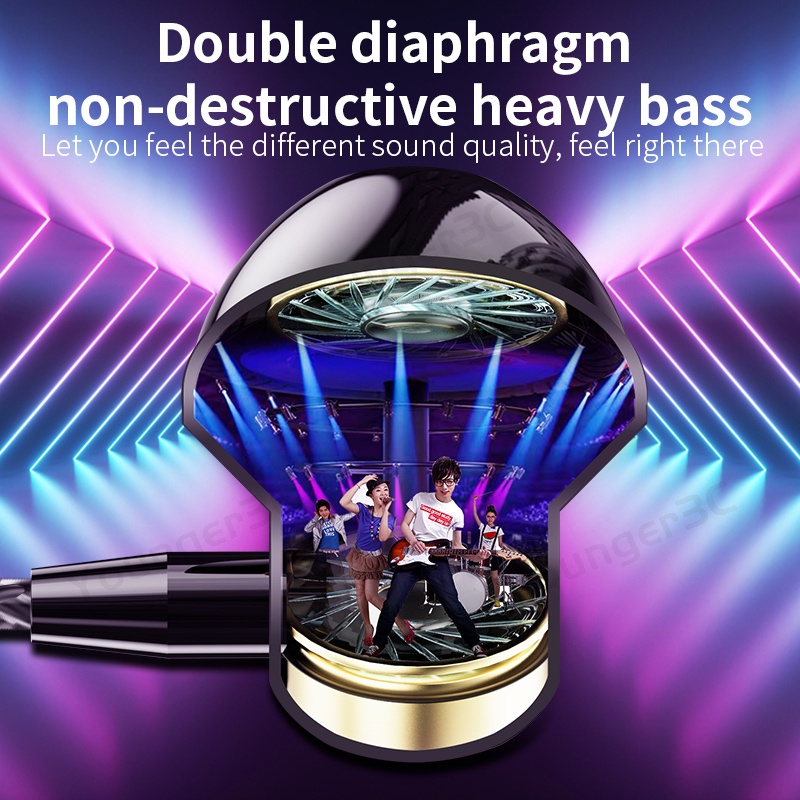 หูฟังอินเอียร์ แบบมีสาย โลหะ 9D HiFi 3.5 มม. Type-C พร้อมไมโครโฟน