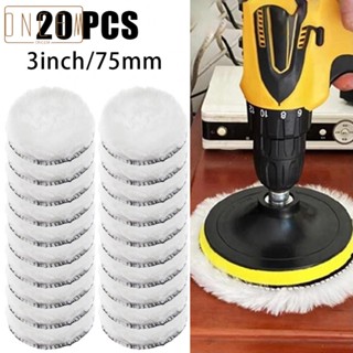 【ONCEMOREAGAIN】Wool Polishing Pads 3 Inch Not Damage Soft Wool 20Pcs/Set Buffer Plate