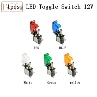 【ONCEMOREAGAIN】illuminated LED Toggle Switch With Missile Style Flick Cover 12V Car Dash