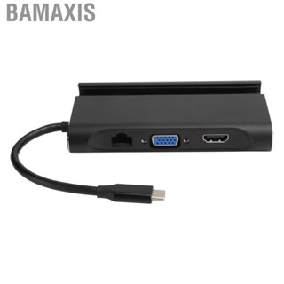 Bamaxis 7in 1 Docking Station USB TypeC Hub HD Multimedia Interface VGA RJ45 PD Adapter