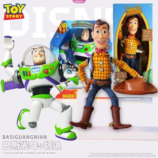 ของแท้ โมเดลฟิกเกอร์ Disney Toy Story Buzz Lightyear Woody Jessie Rex Talking ของเล่นสําหรับเด็ก