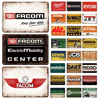 ป้ายโลหะดีบุก ลาย Facom Stihl สไตล์วินเทจ เรโทร สําหรับตกแต่งผนัง โรงรถ ฟาร์มแมน ถ้ํา คลับ