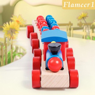 [flameer1] ของเล่นรถไฟไม้ สําหรับเด็กวัยหัดเดิน อายุ 1 2 3 ปี