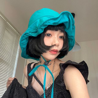 หมวกปีกกว้าง กันแดด สีชมพูพีช เหมาะกับฤดูร้อน สําหรับผู้หญิง