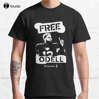 เสื้อยืด พิมพ์ลายนักฟุตบอล Free Odell ขนาดใหญ่ สไตล์คลาสสิก สําหรับผู้ชาย และผู้หญิง