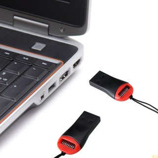 Moon อะแดปเตอร์การ์ดรีดเดอร์ USB2 0 SDHC TF ขนาดเล็ก แบบพกพา พร้อมสายคล้อง