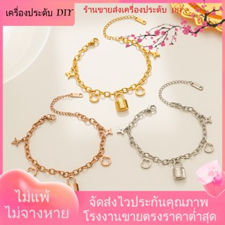 💖เครื่องประดับ DIY ขายส่ง💖เครื่องประดับ สร้อยคอ สร้อยข้อมือ สายโซ่ ชุบทอง ลายดอกไม้สี่แฉก แบบเรียบง่าย สําหรับผู้หญิง[สร้อยข้อมือ]