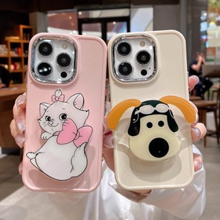 เคสโทรศัพท์มือถือ ลายการ์ตูนแมว Luna พร้อมขาตั้ง โลหะ ป้องกันเลนส์ สําหรับ iPhone 14 Plus 14 13 12 11 Pro Max X Xs XR Xs Max