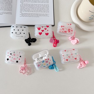 เคสหูฟัง ลายหัวใจ เรียบง่าย พร้อมจี้ สําหรับ Airpods Pro 2 Airpods Pro Airpods 3 Airpods 2 Airpods 1