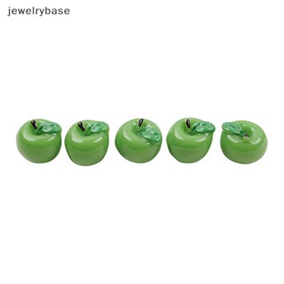 [jewelrybase] โมเดลผลไม้ แอปเปิ้ล สีเขียว ขนาดเล็ก สําหรับตกแต่งบ้านตุ๊กตา 1:12 5 ชิ้น