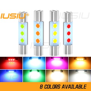 Iusiu โคมไฟอ่านหนังสือ LED 28 มม. C3W 3030 12v สีขาว สําหรับติดป้ายทะเบียนรถยนต์