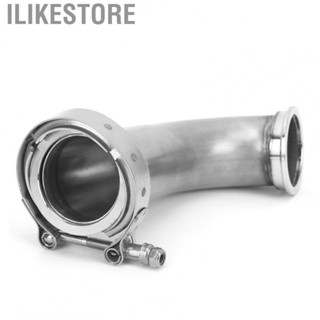 Ilikestore Car Downpipe V Band Flange  Stainless Steel Elbow Downpipe Adapter Anticorrosion Rustproof  for 2.5in ID To 3.2in OD