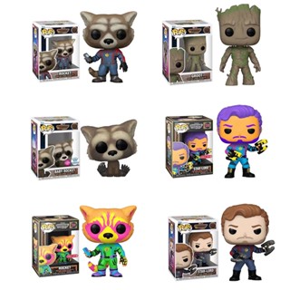 ของแท้ โมเดลฟิกเกอร์ Guardians of the Galaxy POP Star-Lord Rocket Raccoon Groot ของเล่น ของสะสม สําหรับเด็ก