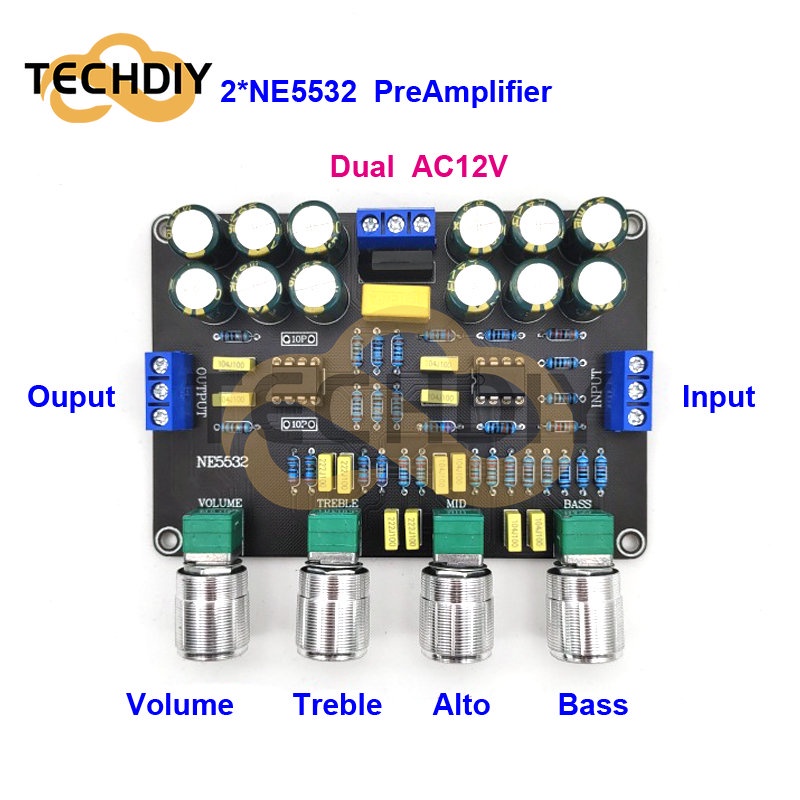 บอร์ดขยายเสียงสเตอริโอ HiFi Dual NE5532 ควบคุมเสียงเบส