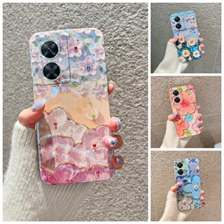 ใหม่ เคสโทรศัพท์ ซิลิโคนนิ่ม ป้องกัน ลายภาพวาดสีน้ํามัน รูปดอกไม้ สําหรับ HUAWEI nova 11i INS