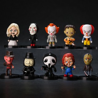 Pennywise ฟิกเกอร์ PVC รูปการ์ตูน Chucky Jason Freddy Billy Ghostface V 10 ชิ้น ต่อชุด