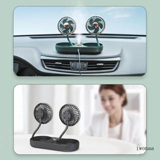 Iwo 2 in 1 360° พัดลมทําความชื้น USB แบบสองหัว หมุนได้ สําหรับรถยนต์