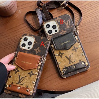 เคสโทรศัพท์มือถือ ลาย LV Liudingka พร้อมสายสะพาย สําหรับ iphone14 13 pro max 14 14pro 14plus 13 12 11 promax x xr xs max 7 8plus