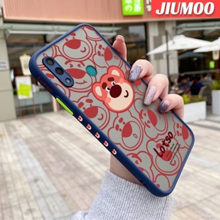 เคสซิลิโคนนิ่ม แบบใส ขอบสี่เหลี่ยม กันกระแทก ลายหมีสตรอเบอร์รี่ สําหรับ Huawei Y7 2019 Y7 Prime 2019