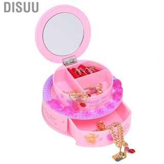 Disuu Birthday Cake Jewelry Box Exquisite Shape Plastic Pink Decorative Musical for Girls