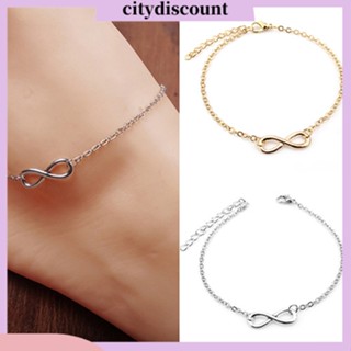 &lt;citydiscount&gt; สร้อยข้อเท้าโซ่ รูปเท้าเปล่า 8 เส้น แฟชั่น สําหรับผู้หญิง