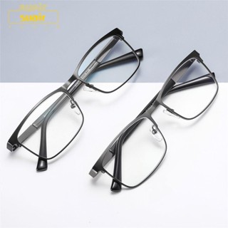 SUBEI +1.0~+4.0 Anti Blue Light Rectangle Readers Glasses Reading Glasses for Men &amp; Women Reading Stainless Steel Ultra-light Eyeglasses Business Mens Presbyopic Optical Glasses/Multicolor