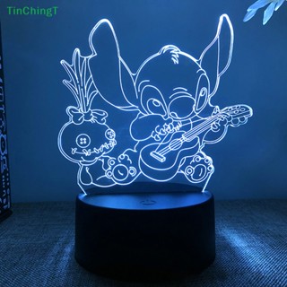 [TinChingT] โคมไฟตั้งโต๊ะ LED รูปการ์ตูนดิสนีย์ Stitch 3D 1 ชิ้น [ใหม่]