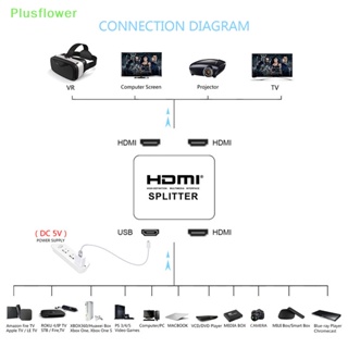 (Plusflower) กล่องสวิตช์แปลง HDMI 1 อินพุต 2 เอาท์พุต HDMI รองรับใหม่