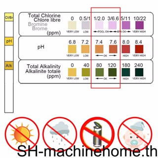 (runbu)3 In 1 แถบทดสอบค่า pH 6 8-8 4 แถบทดสอบสระว่ายน้ํา อเนกประสงค์ 50 ชิ้น ต่อขวด