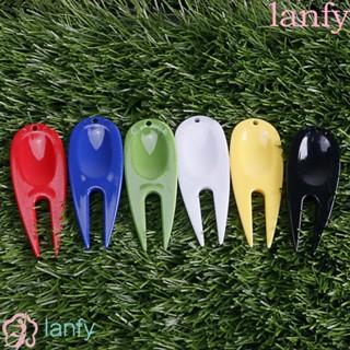 Lanfy ส้อมพลาสติก สีเขียว สําหรับทําความสะอาดตําแหน่งลูกกอล์ฟ 10 ชิ้น