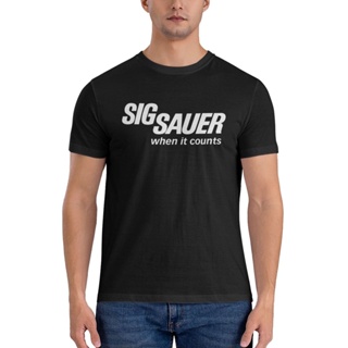 เสื้อยืด ผ้าฝ้ายแท้ พิมพ์ลาย Sig Sauer If It Counts คุณภาพสูง สําหรับผู้ชาย