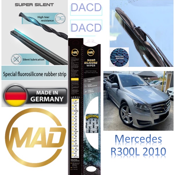 Mercedes R300L 2010 T1 MAD ยี่ห้อซิลิโคน Wiper 3 ส่วน Mugen สไตล์ Wiper ที่ปัดน้ําฝน