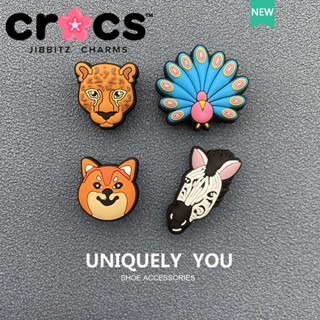 Jibbitz crocs charms หัวเข็มขัด รูปการ์ตูนนกยูง เสือดาว ชิบะ อินุ สําหรับตกแต่งรองเท้า 2023