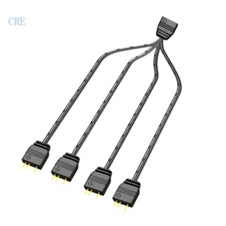 Cre สายเคเบิลเชื่อมต่อ ARGB LED 1 เป็น 4 พอร์ต 3Pin 5V 33 ซม.