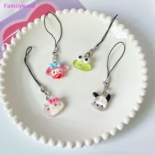 SANRIO Familywind&gt; เคสโทรศัพท์มือถือ ลายตุ๊กตา My Melody Cinnamoroll พร้อมสายคล้อง สําหรับ iPhone